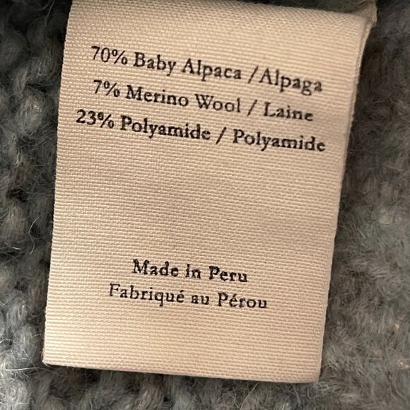 LoveShackFancy Rosie Pullover BabyAlpaca Merino Open Knit Crochet PERU Womens L - Picture 6 of 7